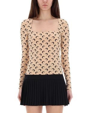 Marine Serre Long-sleeved Top - Black