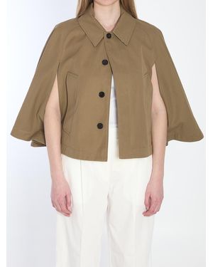 Burberry Cropped Cotton Twill Cape in Brown | Lyst