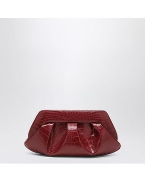THEMOIRÈ Emera Clutch Plum Crocodile Effect - Red
