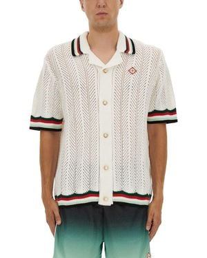 CASABLANCA 'Sporty Faux Crochet' Shirt - White