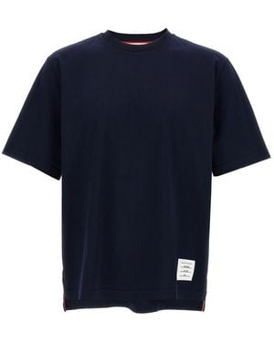 Thom Browne 'Rwb Knit Trim' T-Shirt - Blue