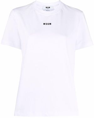 MSGM T-Shirt With Logo - White