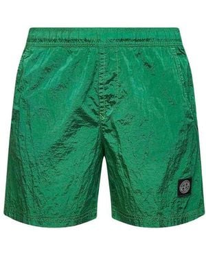 Stone Island Shorts Swimwear With Compass Logo - Green