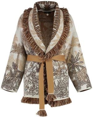 Alanui Jungle Toile De Jouy Cardigan - Brown