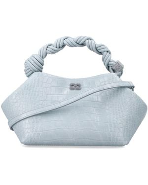 Ganni Bou Small Crocco - Blue