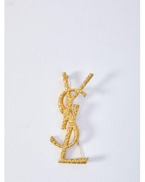Saint Laurent Cassandre Brooch - White