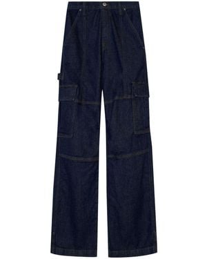 Jonathan Simkhai Axelle High-Rise Cargo Trousers - Blue