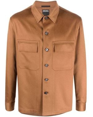 ZEGNA Shirts - Brown