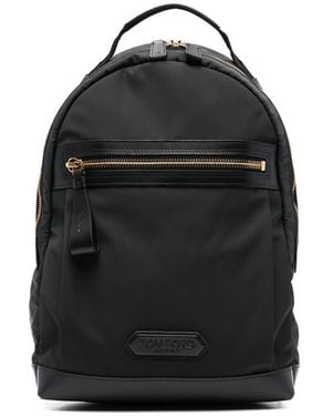 Tom Ford Classic Leather-Trimmed Nylon Backpack - Black