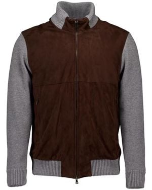 Paul & Shark Riviera Re-Wool Full Zip Jersey - Brown