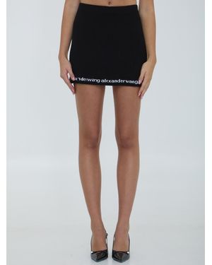 Alexander Wang Ribbed Mini Skirt - Black