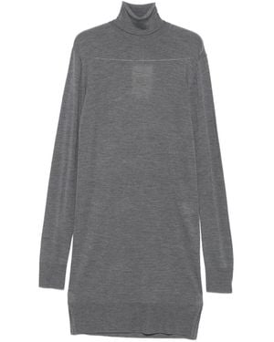 TOTEME Wool Turtle-Neck Midi Dress - Grey