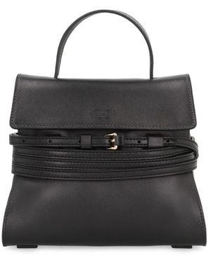 Moschino Tie Me Small Leather Handbag - Black