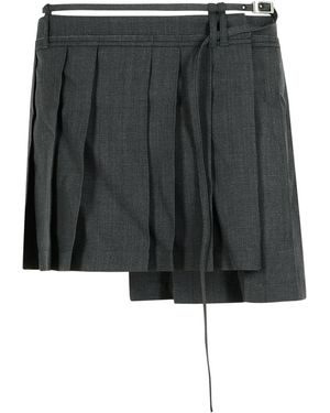 Acne Studios Dark Wool Blend Pleated Skirt - Black