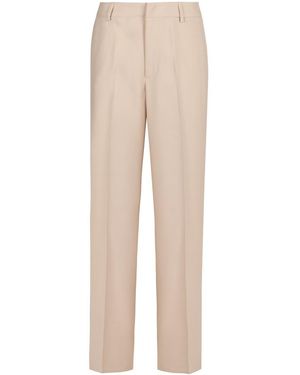 PT Torino Viscose Straight-Leg Pants with Elasticated Back - Natural