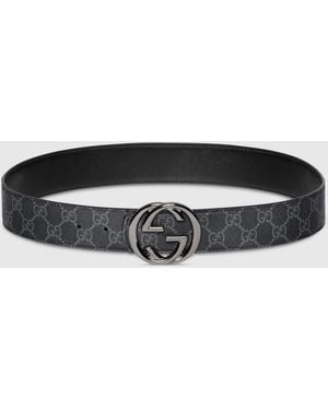 Gucci "interlocking G" Reversible Belt - Black