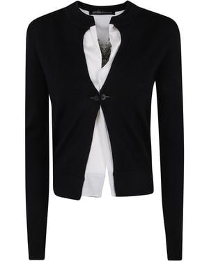 Ibrigu Reversible Printed Knit Cardigan Clothing - Black