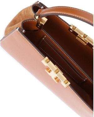 Tory Burch Mini Smooth Leather Satchel - Brown