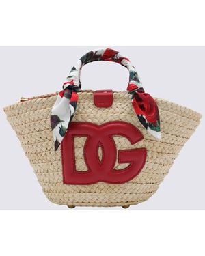 Dolce & Gabbana Raffia Totes - Red