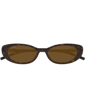 Gucci Gg1680S Linea Gg Logo Sunglasses - Brown