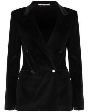 Tagliatore Double-breasted Velvet Jacket - Black