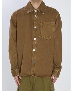 Ami Paris Brown Cotton Overshirt