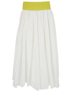 MSGM Skirt With Contrasting Waist - White