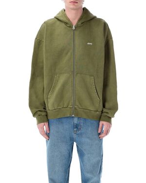 Obey Lowercase Pigment Zip Hoodie - Green