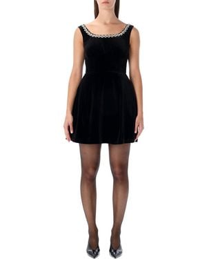 Self-Portrait Velvet Mini Dress - Black