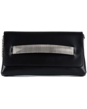 Orciani Leather Gossip Nappa Chain Clutch - Black