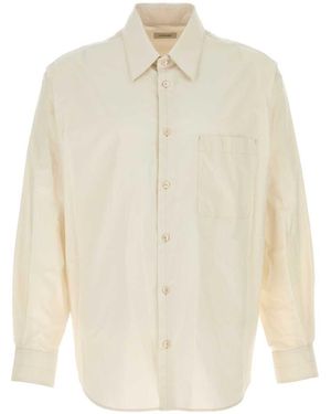 Lemaire Ivory Cotton Blend Shirt - White