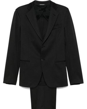 Emporio Armani Single-Breasted Suit - Black