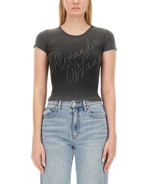 Alexander Wang Chic T-Shirt With Unique Ombré Effect - Black
