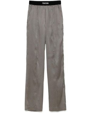 Tom Ford Polka Dot Silk Pj Pants - Gray