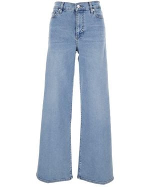 FRAME 'le Slim Palazzo' Blue Jeans With Belt Loops And Wide Leg In Denim Woman