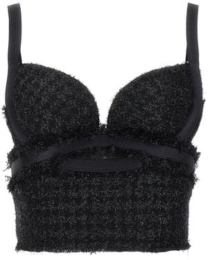 Versace Vichy Tweed Top - Black