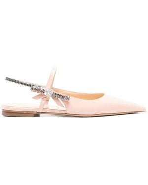 サンダル・ミュール MACH & MACH CRYSTAL CUBA NUDE PATENT LEATHER SLINGBACK 85MM Mach & Mach Crystal Cuba Nude Patent Leather Slingback 85Mm