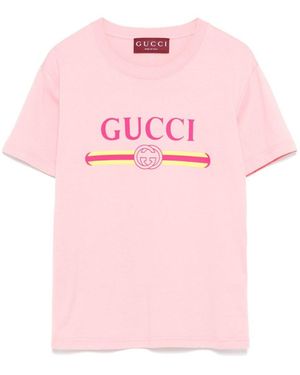 Gucci Logo Cotton T-shirt - Pink