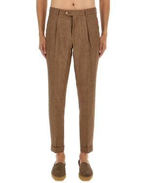 BOSS "L-Peet-Pleat" Pants - Natural