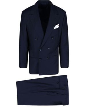 Kiton Double-Breasted Suit - Blue