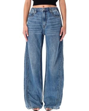 Alexander Wang Balloon Jogger Jeans With Logo - Blue