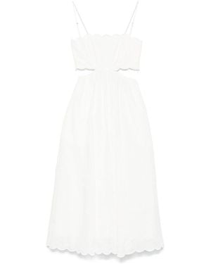 Zimmermann Rhiannon Linen Midi Dress - White