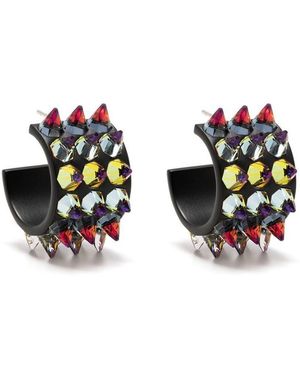 AMINA MUADDI Karma Small Hoop Earrings - White