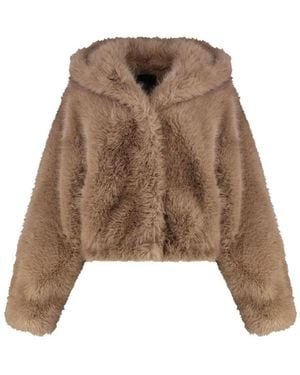 BB COUTURE "mink" Ecofur Hood Jacket Clothing - Brown