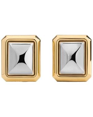 Jacquemus 'Les Pendants Carre' Metallic Earings With Rear Closure And Square Design - Grey