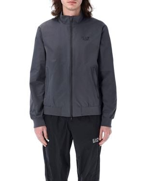 EA7 Core Identity Recycled-nylon Zip-up Sweatshirt - Blue