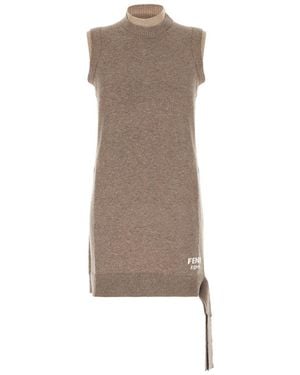 ワンピース FENDI CAPPUCCINO WOOL BLEND MINI DRESS Fendi Mini and short dresses for Women | Online Sale up to