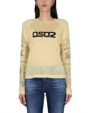 DSquared² Semi-Sheer Long-Sleeved T-Shirt - Natural