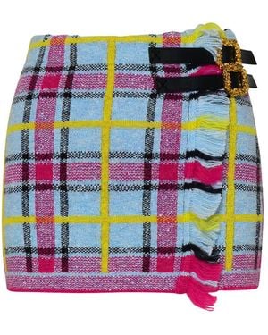 Cormio Celeste Mohair Blend Tracy Miniskirt - Blue