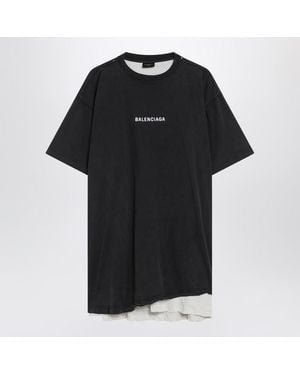 Balenciaga Faded Double Back T-Shirt - Black
